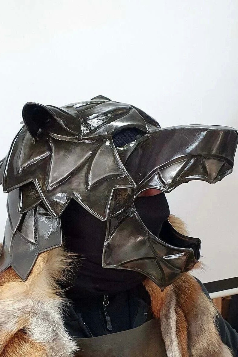 SCULPTED WOLF HELMET